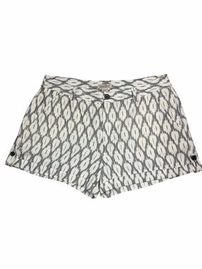 Lucky Brand White and Black Linen Blend Ikat High Waist Shorts. EC. Size 10
